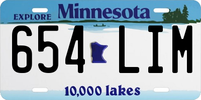 MN license plate 654LIM