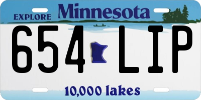 MN license plate 654LIP