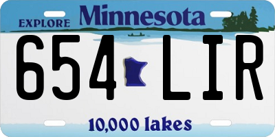 MN license plate 654LIR