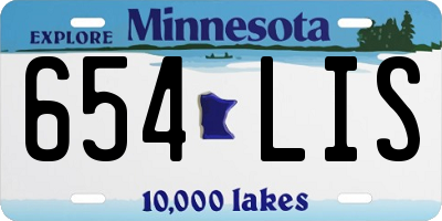 MN license plate 654LIS