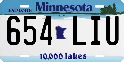 MN license plate 654LIU