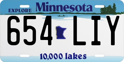 MN license plate 654LIY