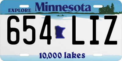 MN license plate 654LIZ