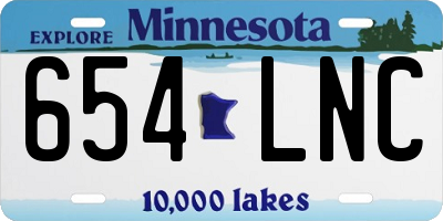 MN license plate 654LNC