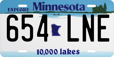 MN license plate 654LNE