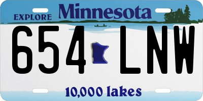 MN license plate 654LNW