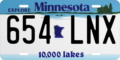 MN license plate 654LNX