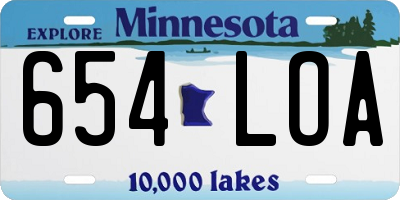 MN license plate 654LOA