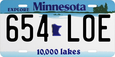 MN license plate 654LOE