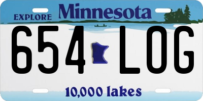 MN license plate 654LOG