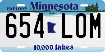 MN license plate 654LOM