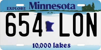 MN license plate 654LON