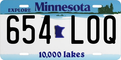 MN license plate 654LOQ