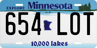 MN license plate 654LOT