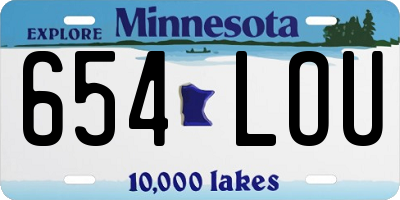 MN license plate 654LOU