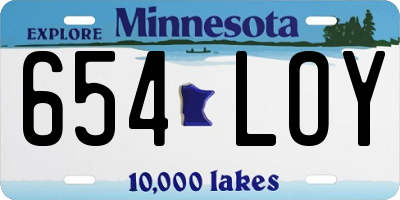 MN license plate 654LOY