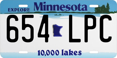 MN license plate 654LPC
