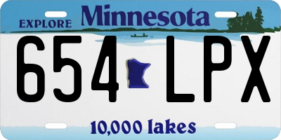 MN license plate 654LPX