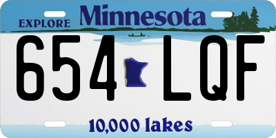 MN license plate 654LQF