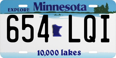 MN license plate 654LQI