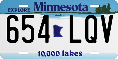 MN license plate 654LQV
