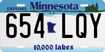 MN license plate 654LQY