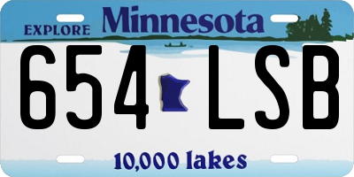 MN license plate 654LSB