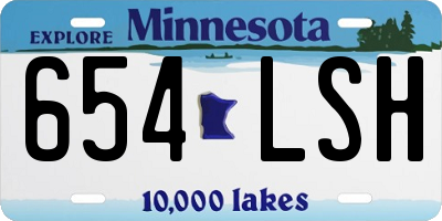 MN license plate 654LSH