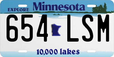 MN license plate 654LSM