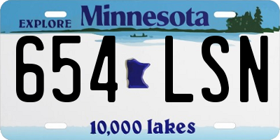 MN license plate 654LSN