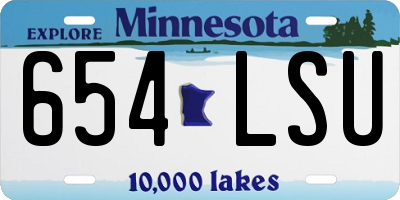 MN license plate 654LSU