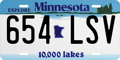 MN license plate 654LSV