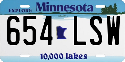 MN license plate 654LSW