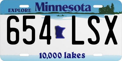 MN license plate 654LSX