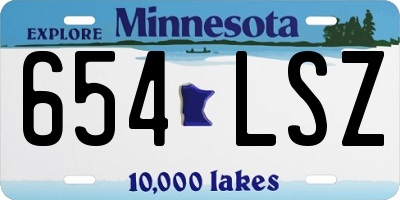 MN license plate 654LSZ