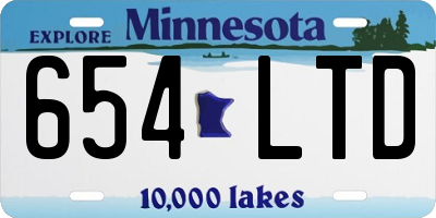 MN license plate 654LTD