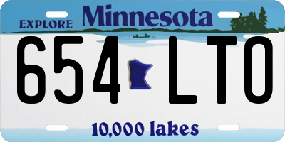 MN license plate 654LTO