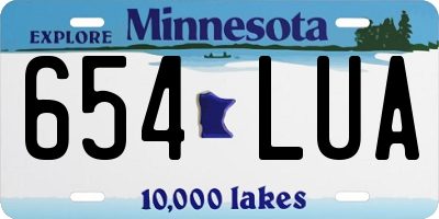MN license plate 654LUA