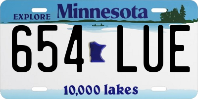 MN license plate 654LUE
