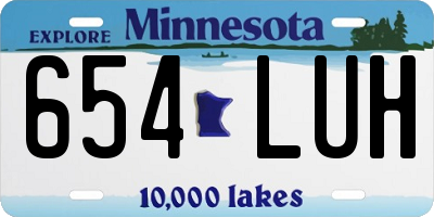 MN license plate 654LUH