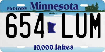 MN license plate 654LUM
