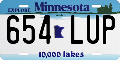 MN license plate 654LUP