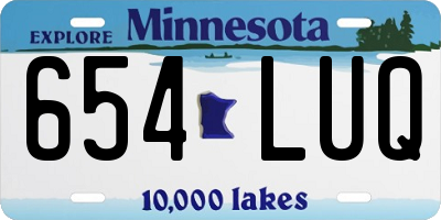 MN license plate 654LUQ