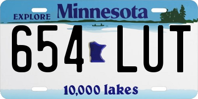 MN license plate 654LUT