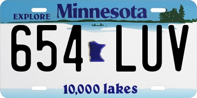MN license plate 654LUV