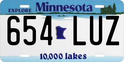MN license plate 654LUZ