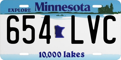 MN license plate 654LVC