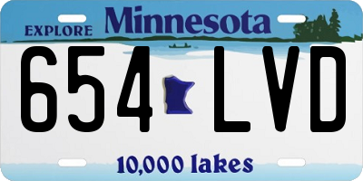 MN license plate 654LVD