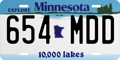 MN license plate 654MDD