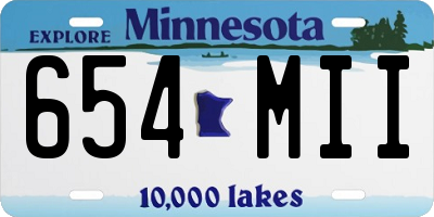 MN license plate 654MII